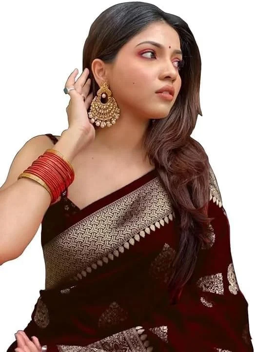 Indian Kanjivaram Art Silk Saree Banarasi Style Only $39.xx at Amazon