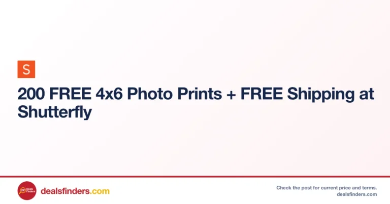200 FREE 4×6 Photo Prints + FREE Shipping at Shutterfly