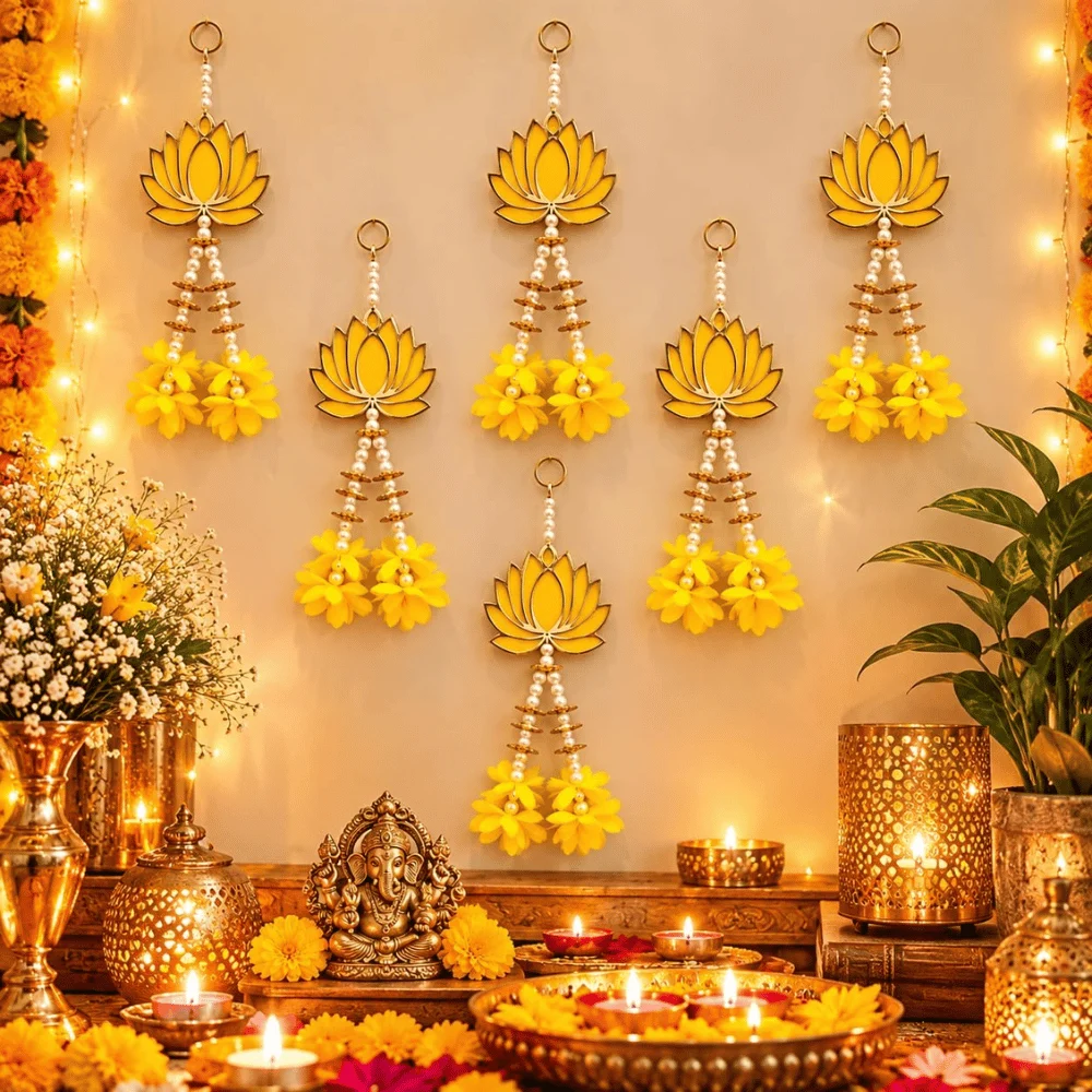 Lotus Hanging Wall Décor Set of 6 Deal at Amazon