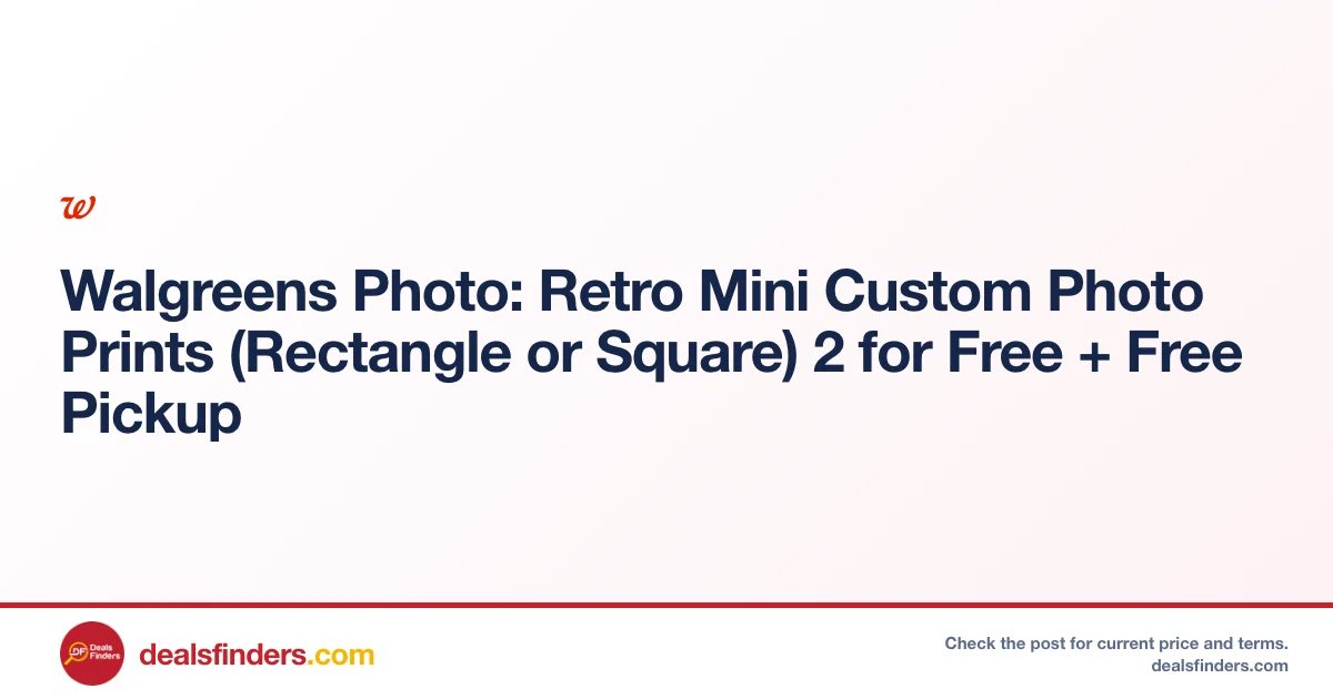 2 Free Retro Mini Photo Prints + Pickup at Walgreens Photo