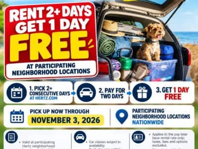 Hertz: One Free Day on Rentals of 2+ Days with Code 211636