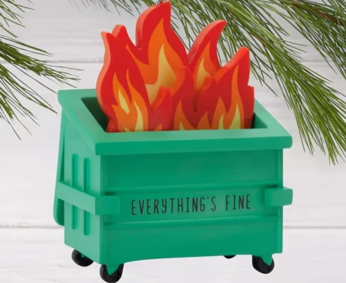 Viral Hallmark Dumpster Fire Ornament Just $10.98 at Walmart