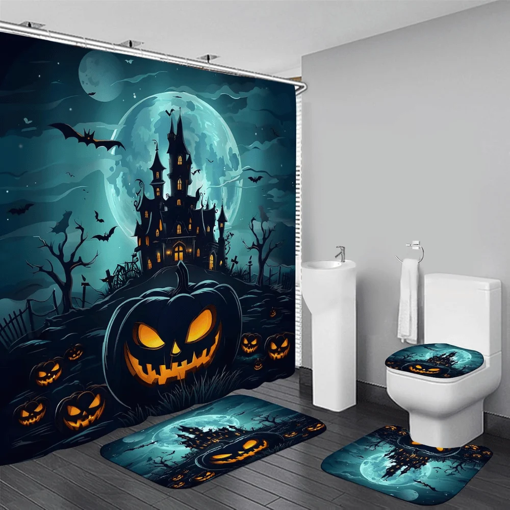Halloween Pumpkin Shower Curtain Deal: Save $15.xx at Amazon
