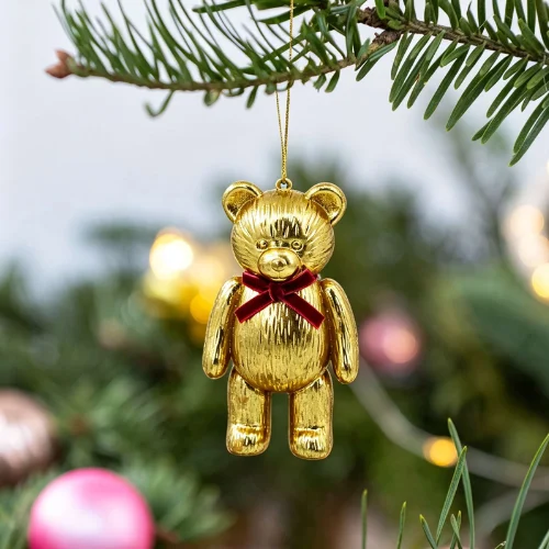 Gold Bear with Bow Christmas Ornament Only $1.97 at Walmart