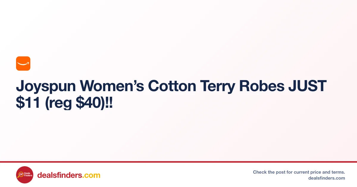 Joyspun Women’s Cotton Terry Robe Only $11.xx (Reg. $40) at Amazon