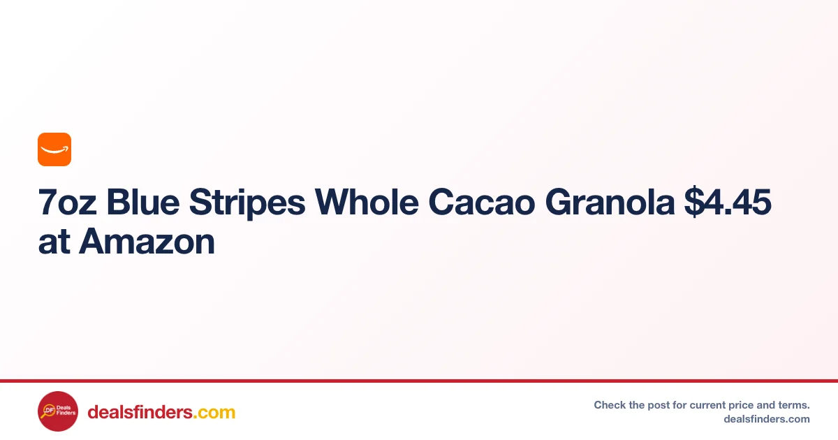 Blue Stripes Whole Cacao Granola Only $4.xx Delicious at Amazon