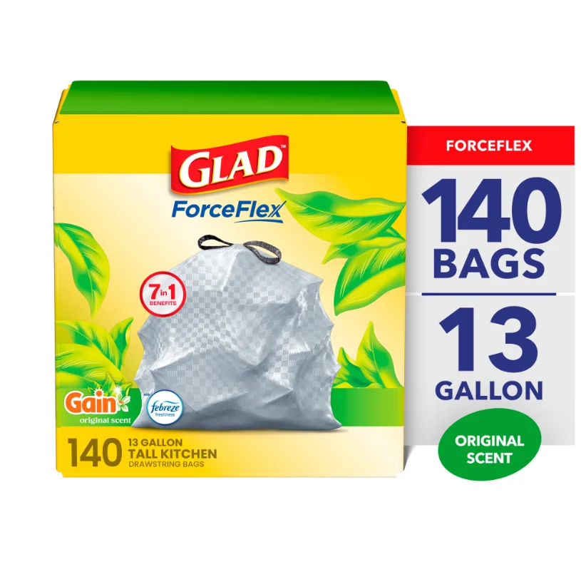 Glad ForceFlex 13-Gallon 140 Kitchen Trash Bags Deal at Walmart