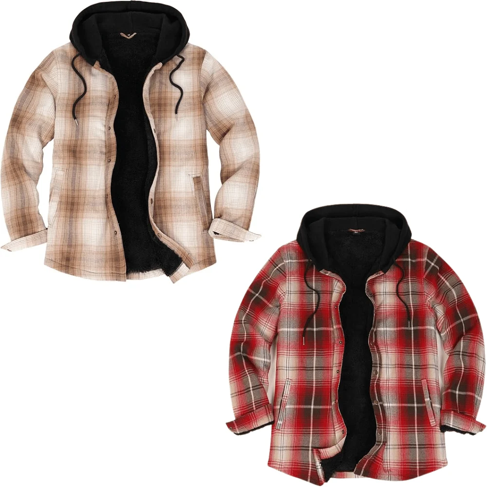 Men’s Sherpa Lined Flannel Shirt Jacket Save $33.xx at Amazon
