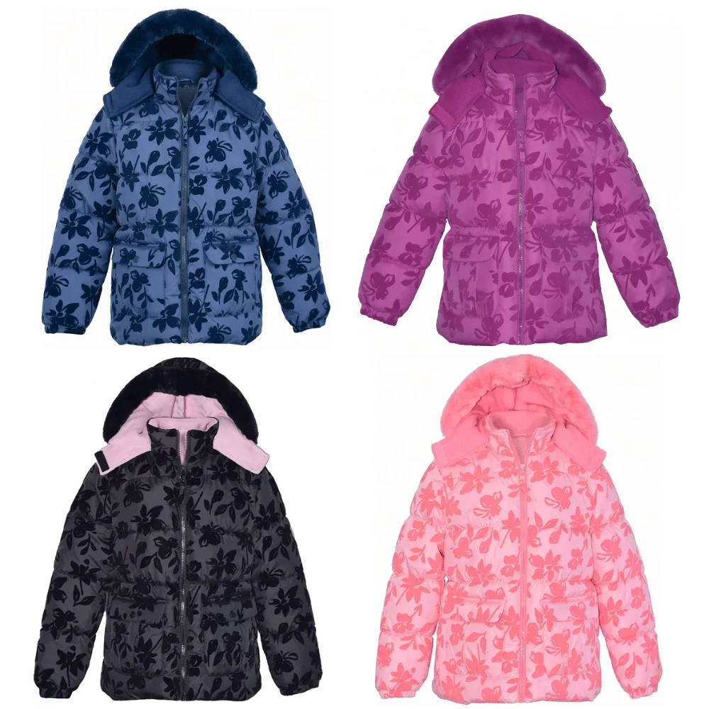 Kensie Girls’ Floral Flocked Puffer Jacket Deal: Save $61 at Macy’s