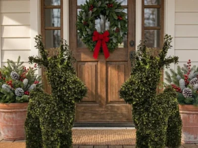 ONLY $49.97 My Texas House Boxwood Deer Topiary Christmas Decoration + FREE SHIPPING at Walmart