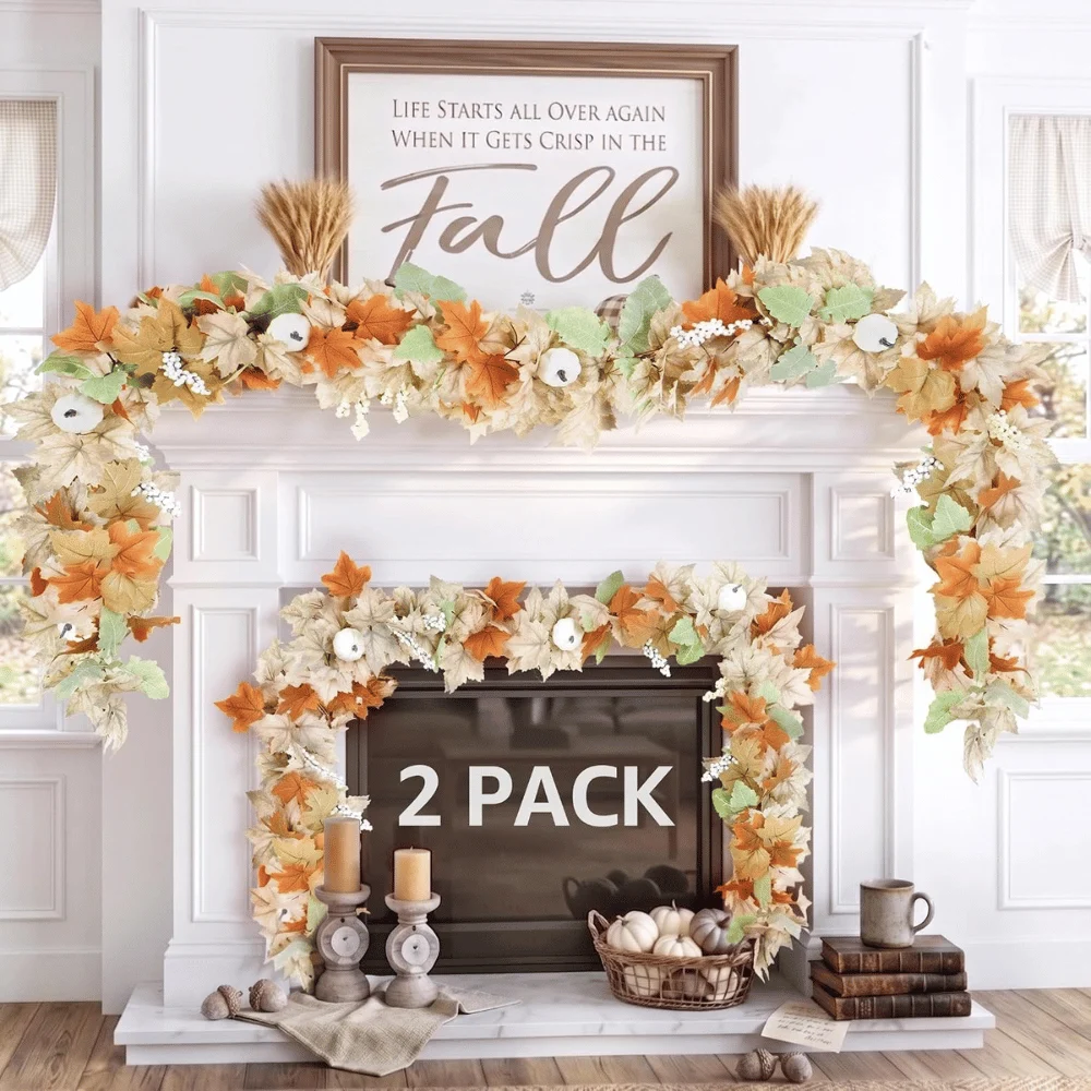 Neutral Fall Garland 2 Pack Deal at Amazon