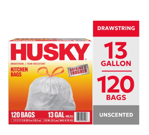 120-Count Husky Drawstring Bags Deal at Walmart: Save $1