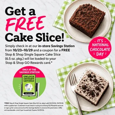 Free Single Square Cake Slice (6.5 oz) – Get Yours Now at Stopandshop