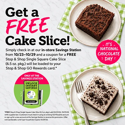 Free Single Square Cake Slice (6.5 oz) – Get Yours Now at Stopandshop