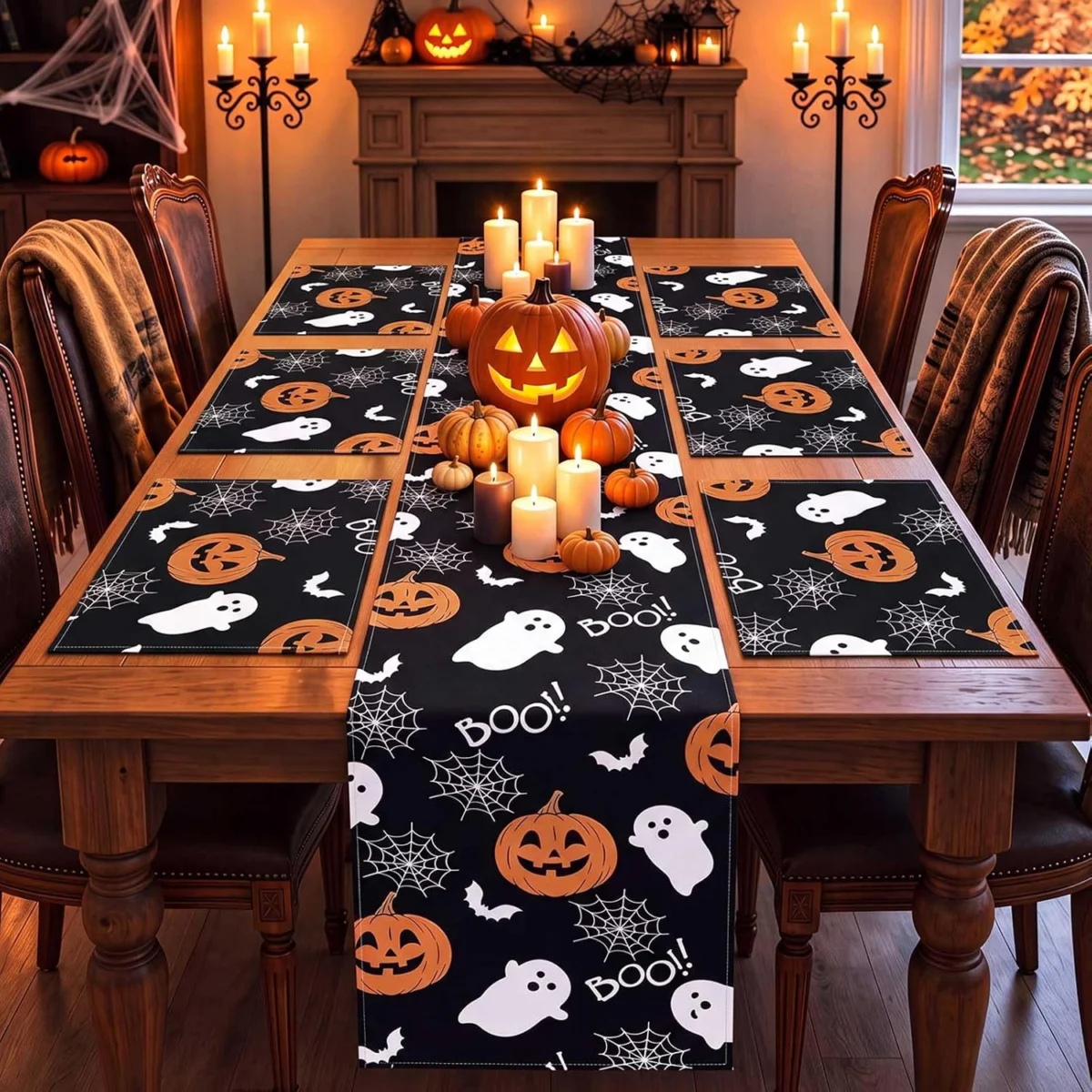 Halloween Table Runner and Placemats Set Deal