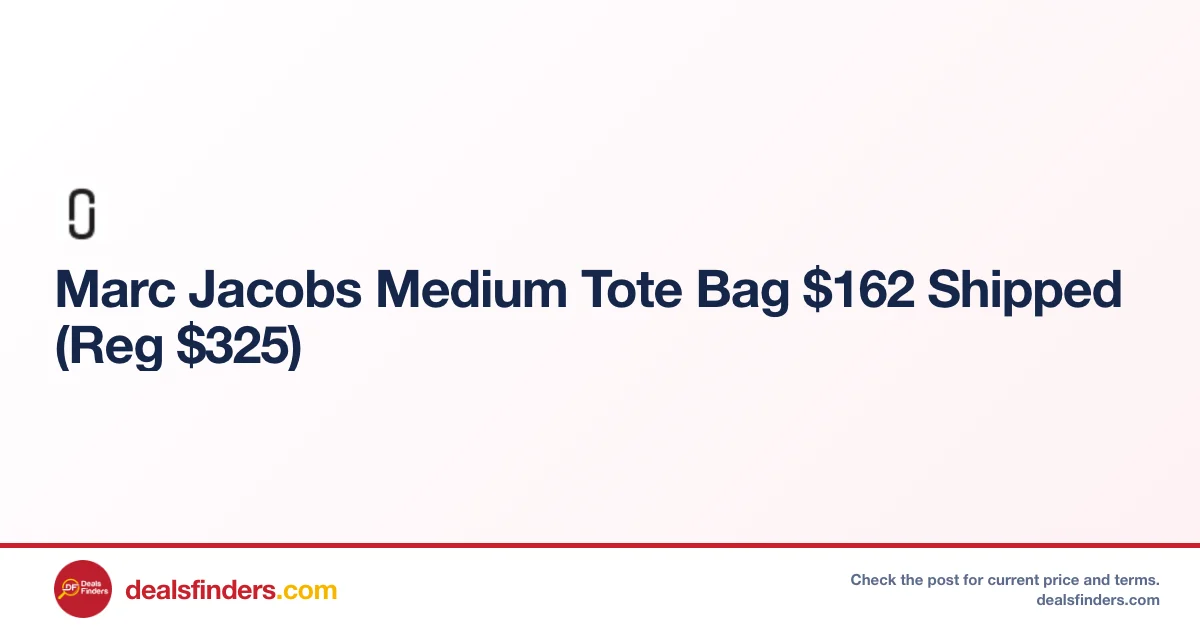 Marc Jacobs Medium Tote Bag Only $162 (Reg. $325) at Marcjacobs