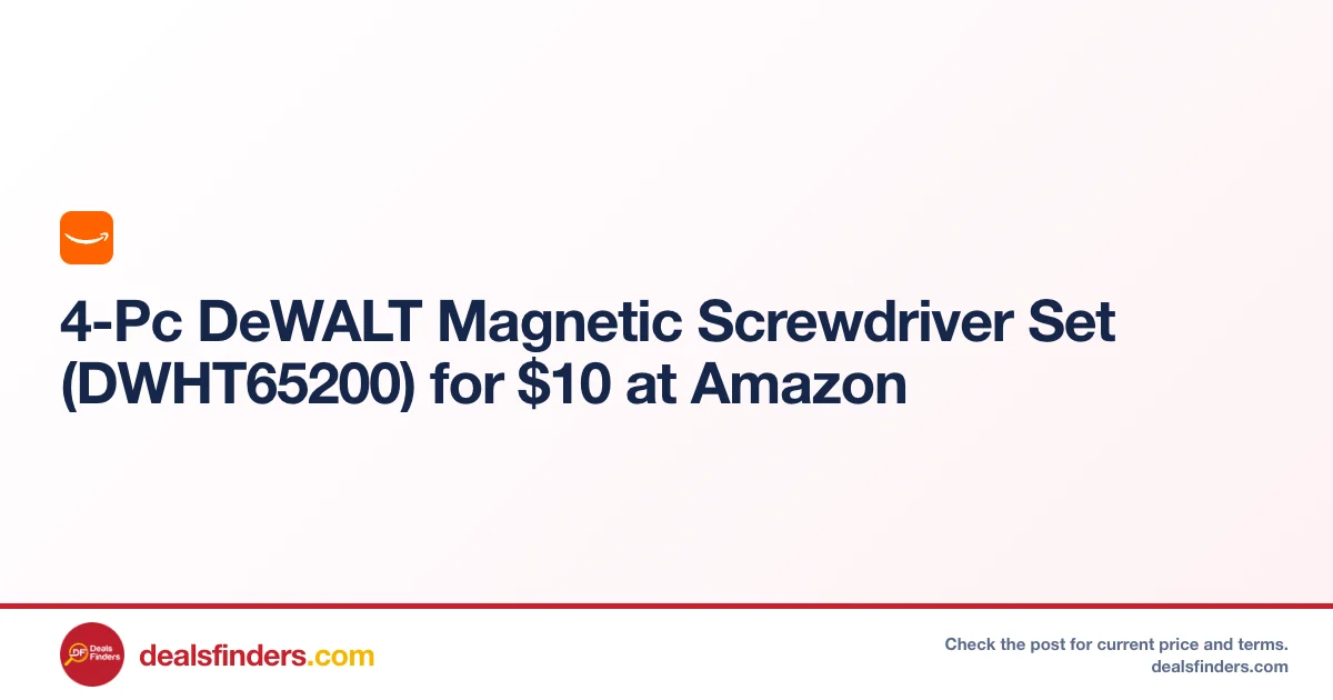DeWALT Magnetic Screwdriver Set Only $10.xx at Amazon