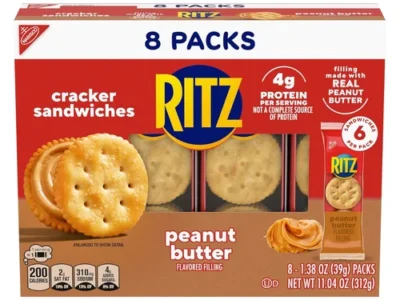 RITZ Peanut Butter & Cheese Sandwich Crackers 32 Snack Packs for $13.xx (Reg $22)