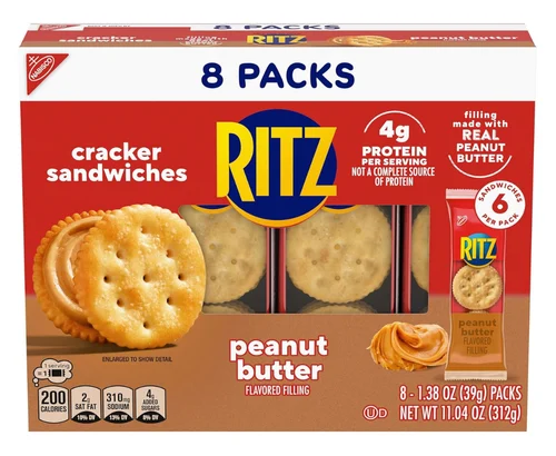 RITZ Peanut Butter & Cheese Sandwich Crackers 32 Snack Packs for $13.xx (Reg $22)