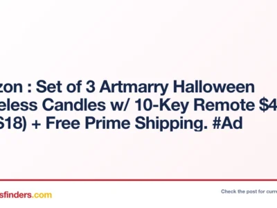 Amazon : Set of 3 Artmarry Halloween Flameless Candles w/ 10-Key Remote $4.xx (Reg$18) + Free Prime Shipping. #Ad