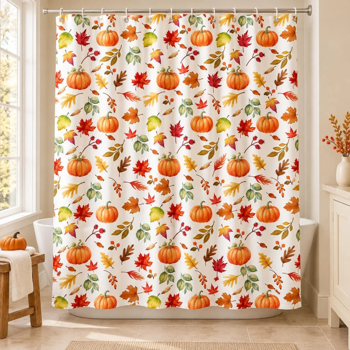 MEHOFOND Fall Shower Curtain Only $4.xx (Reg. $10) at Amazon