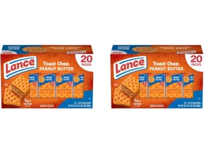 Lance Sandwich Crackers ToastChee Peanut Butter 40 Pack for $8.xx with Subs&