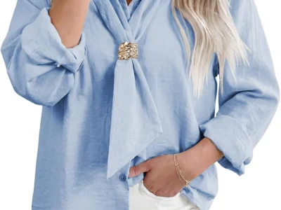 Astylish Women’s Long Sleeve Button Up Blouse Only $9.xx at Amazon