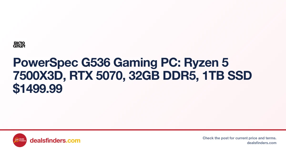 PowerSpec G536 Gaming PC Only $1499.99 at Micro Center