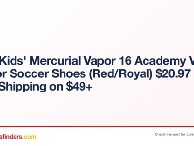 Nike Kids’ Mercurial Vapor 16 Academy Vini Jr. Indoor Soccer Shoes (Red/Royal) $20.97 + Free Shipping on $49+
