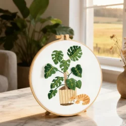 Monstera Embroidery Kit Deal at Amazon