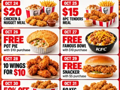 KFC October 24–31 Deals: $20 Meal, Free Items with Purchase and More