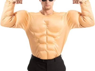 Spooktacular Creations Halloween Men’s Muscle Suit, Tan Skin Muscle Shirt Costume, Funny Adult Costumes, Body Builder Costume for DressUp, Cosplay and Roleplay Party (X-Large)