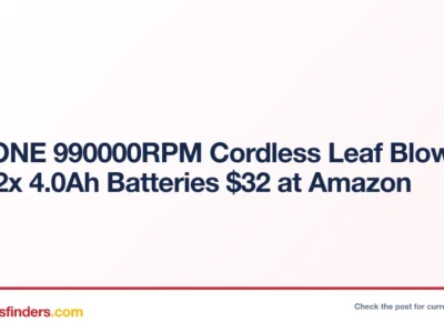 RAXONE 990000RPM Cordless Leaf Blower with 2x 4.0Ah Batteries $32.xx at Amazon