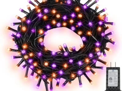 100LED Halloween String Lights 33 Ft Orange Purple Twinkle Light with 8 Modes Waterproof for Indoor Outdoor Party Garden Decor