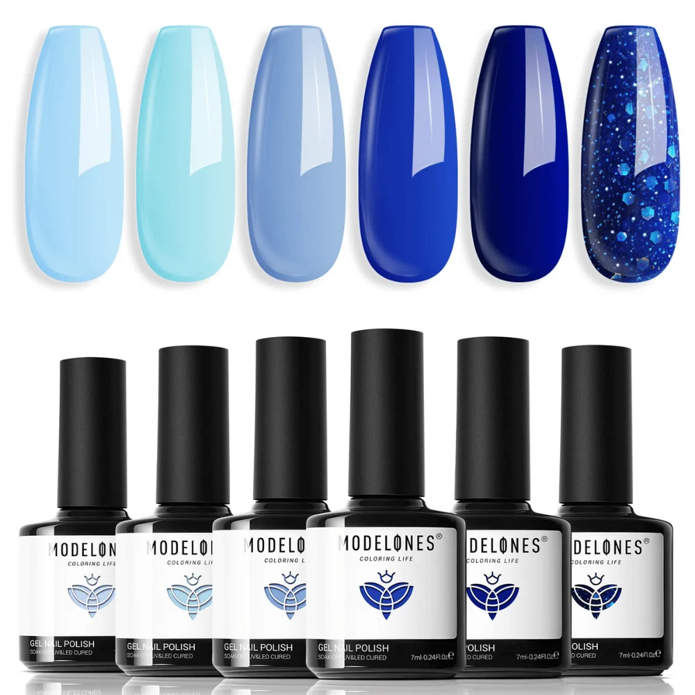 modelones Blue Gel Nail Polish Set Deal: Save $6.xx at Amazon