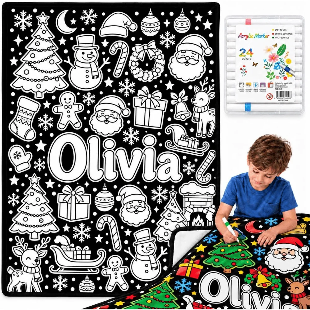 Custom Santa Claus Coloring Blanket Deal: Save 50% at Amazon