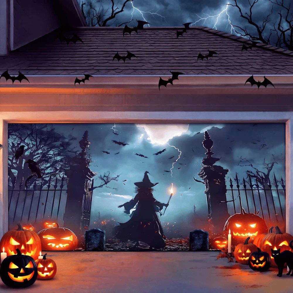 7x16ft Halloween Garage Door Cover Deal: Save $22.xx at Amazon