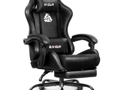 $79.xx* | N-GEN GAMING High Back Gaming Chair w/ Footrest (Black) at Amazon