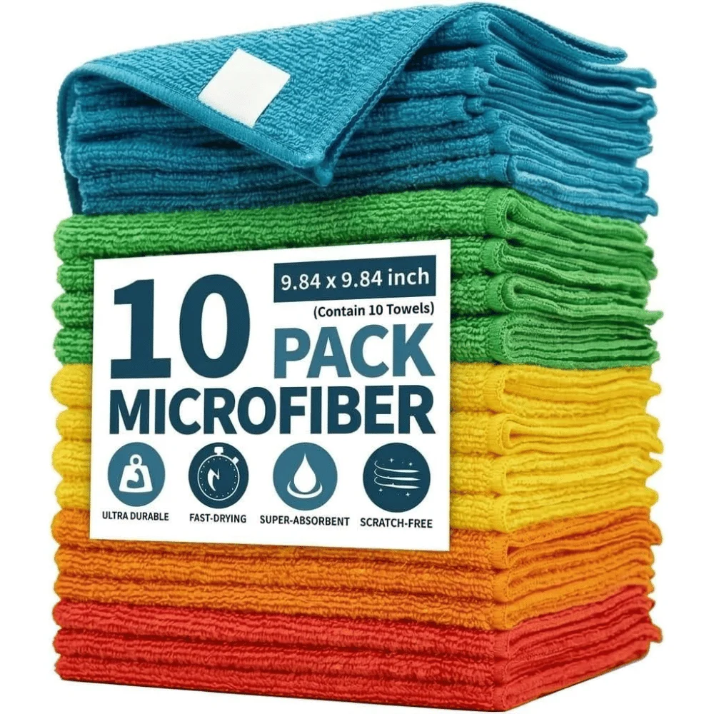 10 Pack Microfiber Cleaning Cloths Deal: Save $5.xx at Amazon