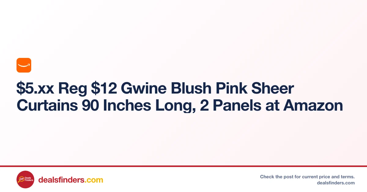 Gwine Blush Pink Sheer Curtains Only $5.xx (Reg. $12) at Amazon
