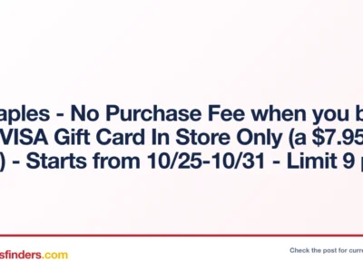 VISA Gift Card Only $200 (No Purchase Fee) at Staples