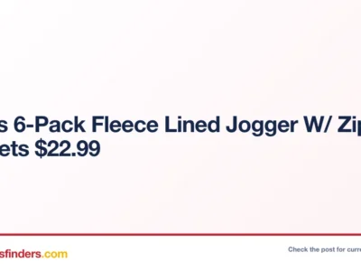 Men’s 6-Pack Fleece Lined Jogger W/ Zipper Pockets Only $22.xx at Woot