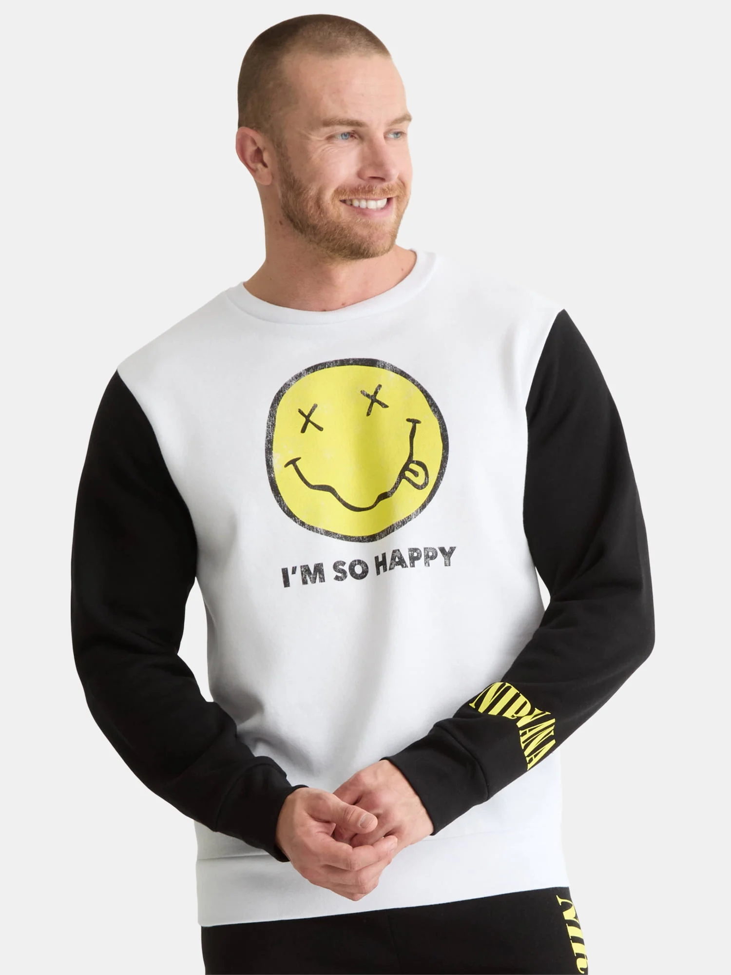 Nirvana Men’s Smiley Graphic Crewneck Sweatshirt Only $6.82 at Walmart