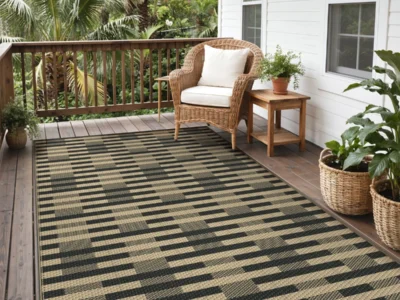 Walmart Home Pick: KUETH 6′ x 9′ Outdoor Waterproof Reversible Patio Rug, Black & Beige