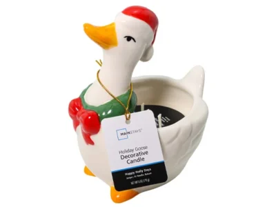goose christmas candle