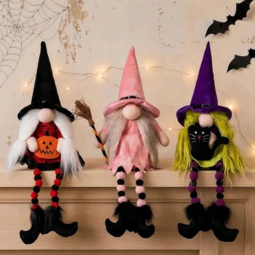 3-Pk Unanscre Halloween Witch Gnomes Plush Set Only $8.xx at Amazon