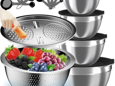 Amazon : Nicdiet Mixing Bowls with Lids Set, 16PCS Stainless Steel Mixing Bowls $23.xx (Reg$29) + Free Prime Shipping. #Ad