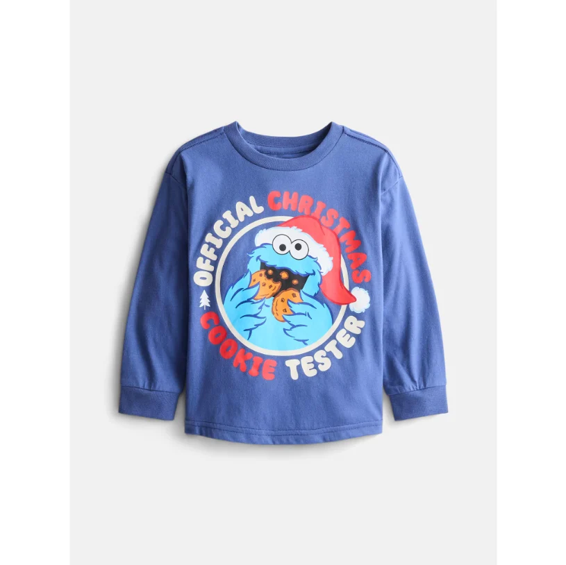 Sesame Street Toddler Holiday Graphic Crewneck Tee Deal at Walmart