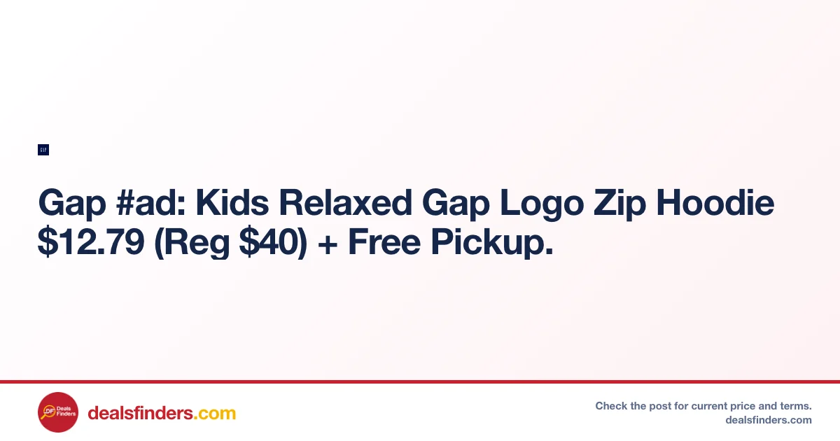 Kids Relaxed Gap Logo Zip Hoodie Only $12.79 (Reg. $40) at Gap