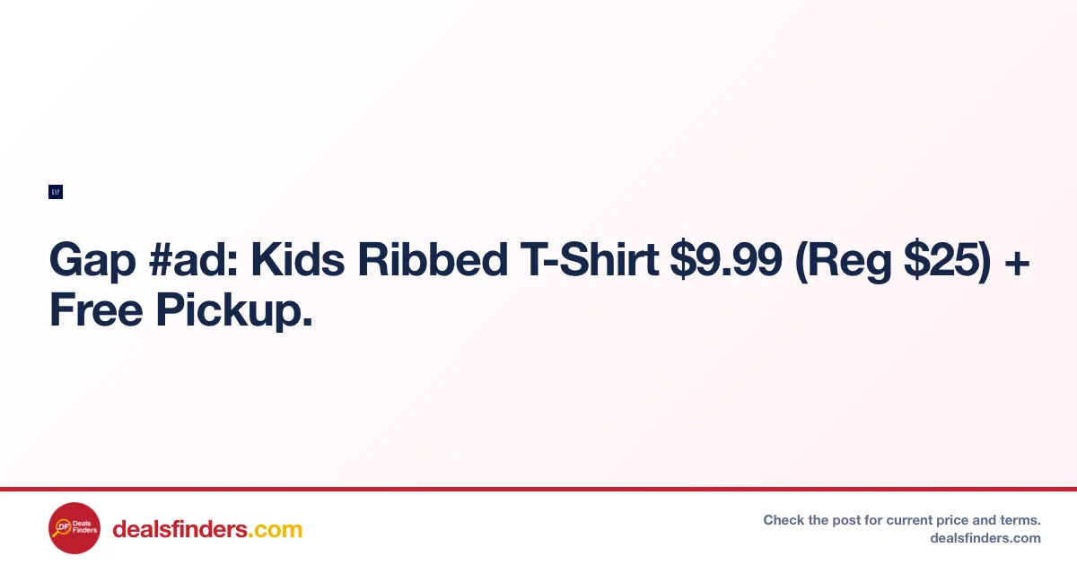 Kids Ribbed T-Shirt Only $9.99 (Reg. $25) at Gap